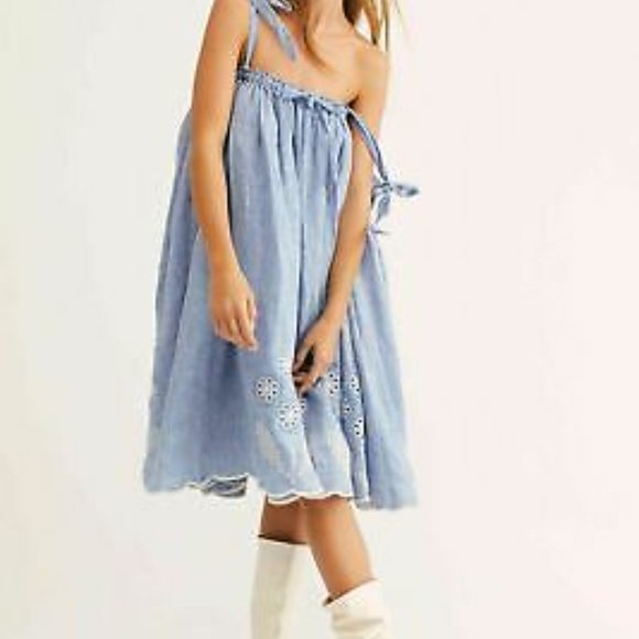 NWT Innika Choo Nev Erontym Dress Chambray Cotton - Picture 2 of 8